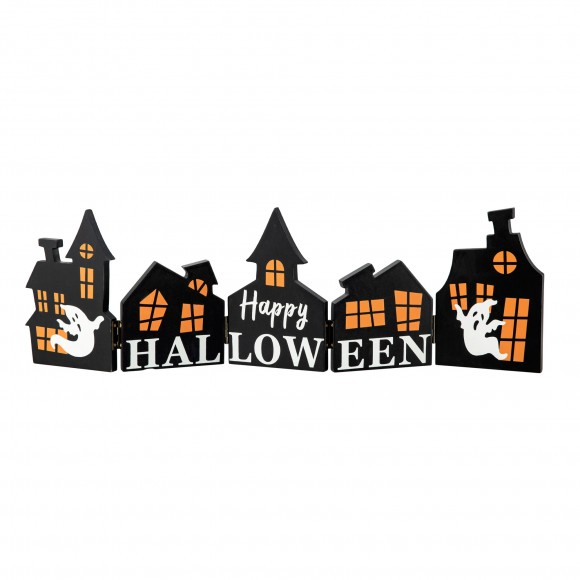 Glitzhome Glitzhome 24.75"L Halloween Wooden Hinged Haunted House Table Decor