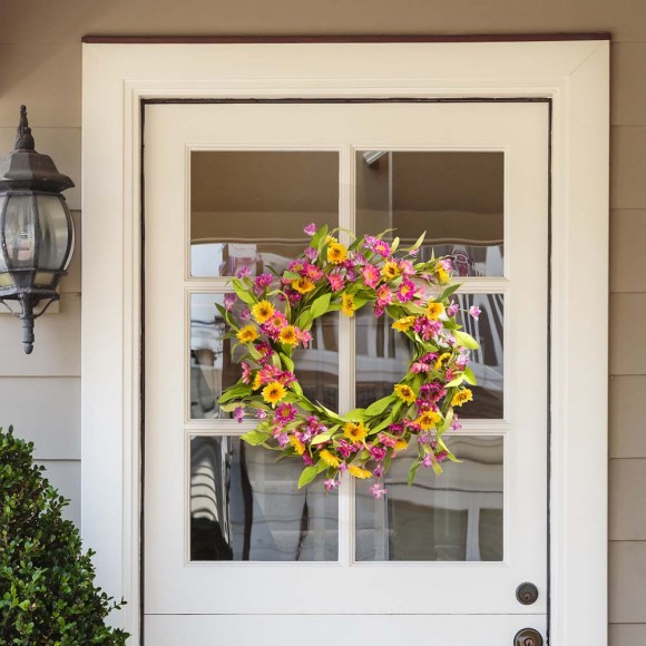 Glitzhome Glitzhome 24"D Artificial Chrysanthemum Wreath