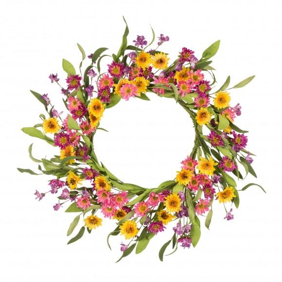 glitzhome Glitzhome 24"D Artificial Chrysanthemum Wreath