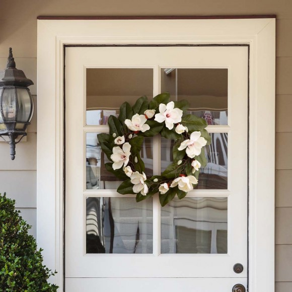 Glitzhome Glitzhome 24"D Artificial Magnolia Wreath