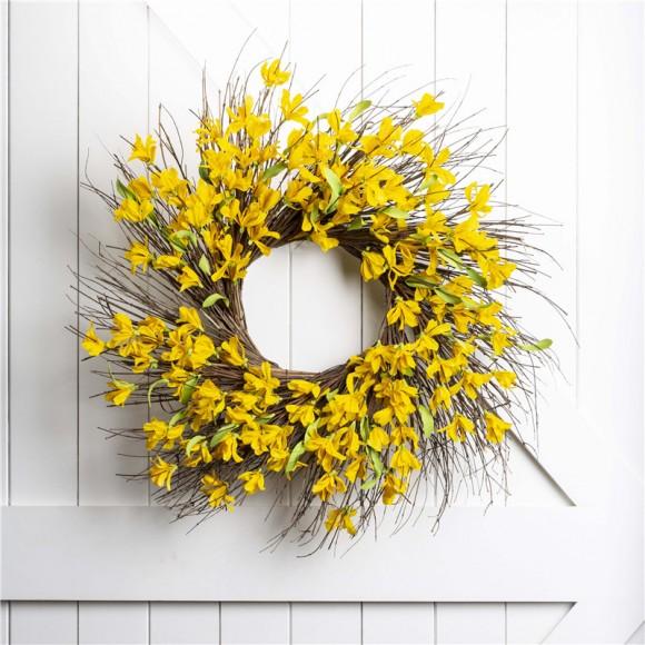 Glitzhome Glitzhome 24"D Artificial Winter Jasmine Wreath