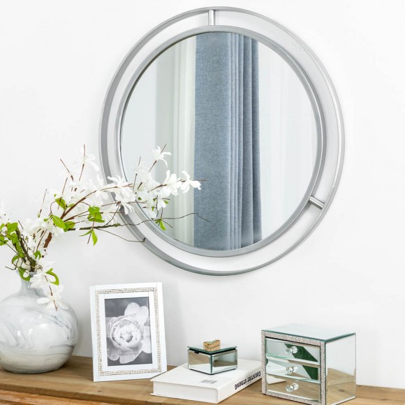 Glitzhome Glitzhome 24"D Deluxe Silver Round Wall Mirror