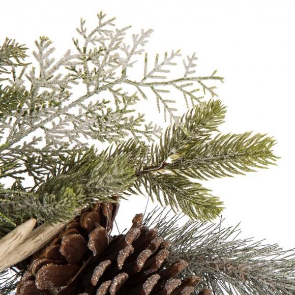 Glitzhome Glitzhome 24"D Flocked Pinecone Antler Wreath