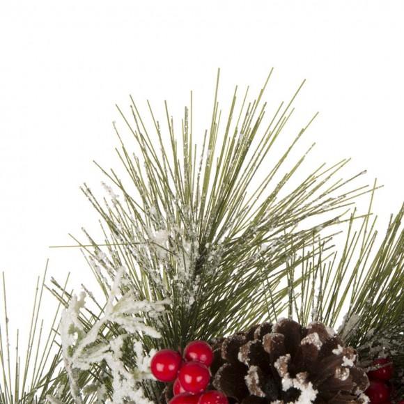 Glitzhome Glitzhome 24"D Flocked Pinecone Berry Wreath