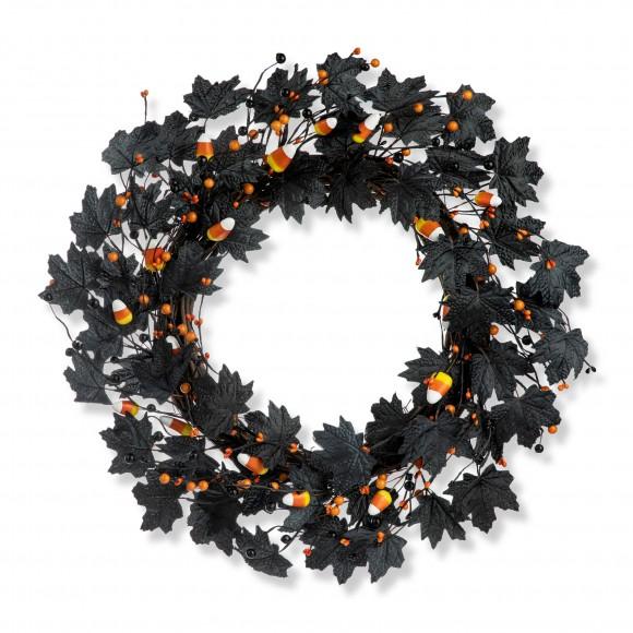 glitzhome Glitzhome 24"D Halloween Candy Corn Berries Wreath