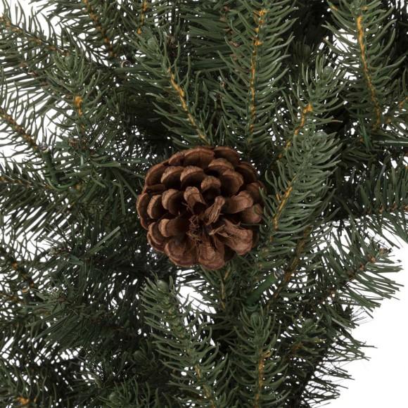 Glitzhome Glitzhome 24"D Pre-Lit Greenery Pine Cone Christmas Wreath With Warm White LED Light
