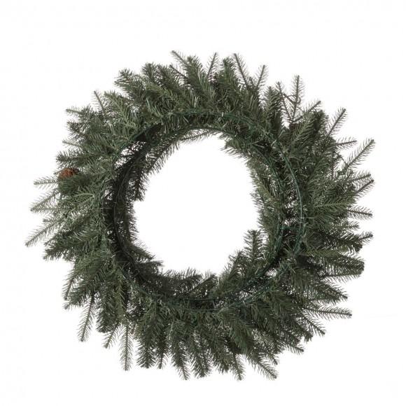 Glitzhome Glitzhome 24"D Pre-Lit Greenery Pine Cone Christmas Wreath With Warm White LED Light