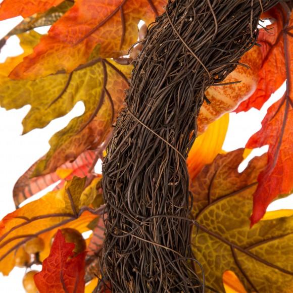 Glitzhome Glitzhome 24"D Yellow/Orange Sunflower Wreath With 28"L Window Frame