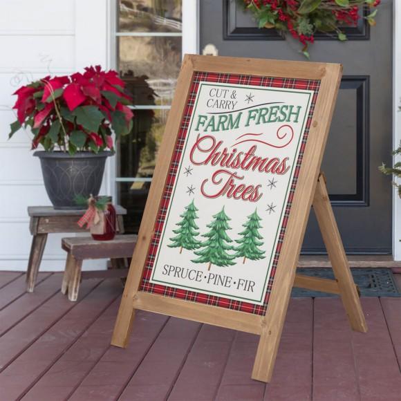 Glitzhome Glitzhome 24"H Christmas Wooden Porch Sign / Standing Décor