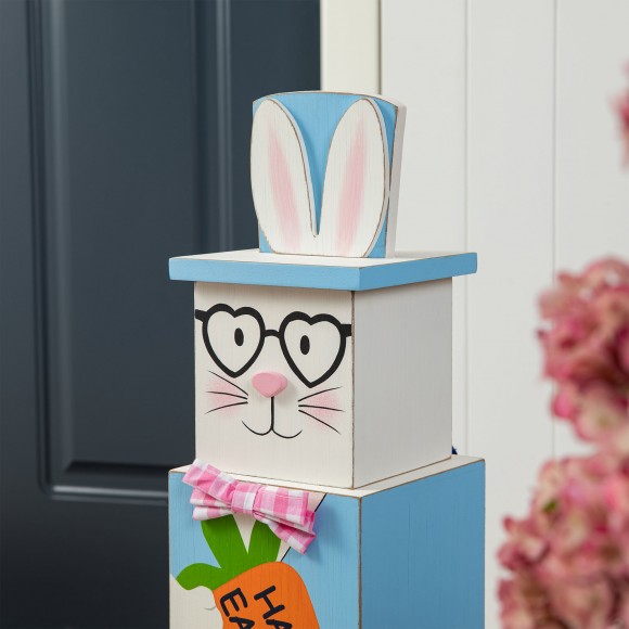 Glitzhome Glitzhome 24"H Double Sided Wooden Porch Decor Easter And July 4th