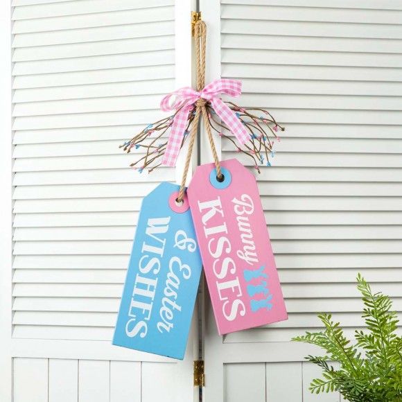 Glitzhome Glitzhome 24"H Easter Wooden Doorknob Hanging Decor