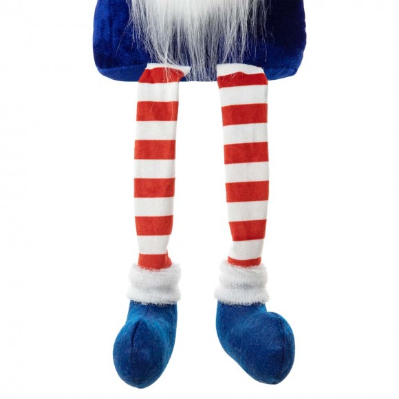 Glitzhome Glitzhome 24"H Fabric Patriotic/Americana Gnome Shelf Sitter With Dangling Legs