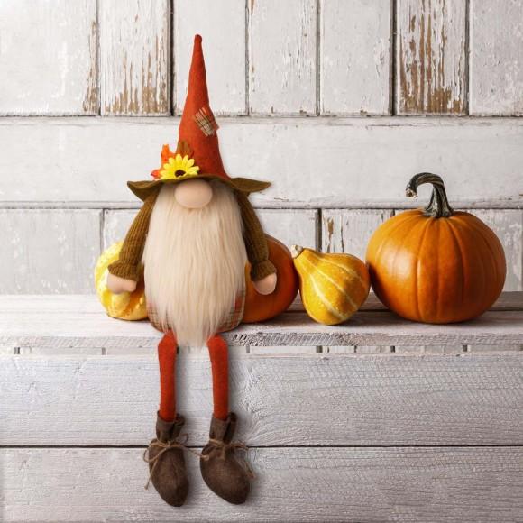 Glitzhome Glitzhome 24"H Fall Fabric Gnome Shelf Sitter Decor