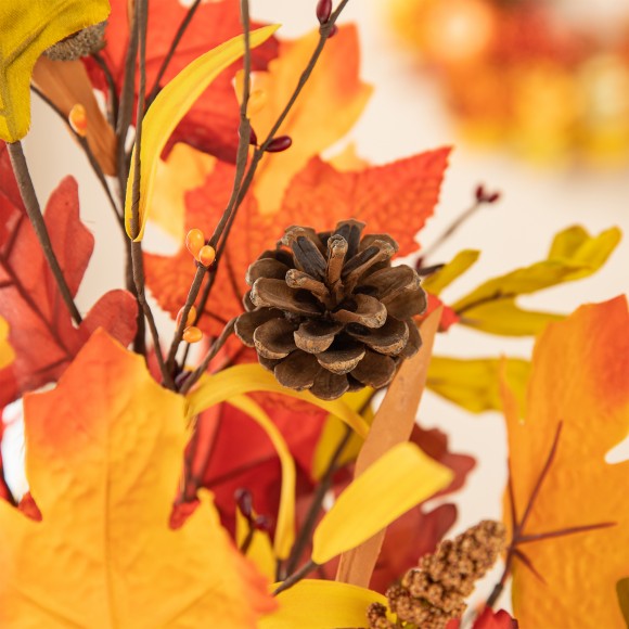 Glitzhome Glitzhome 24"H Fall Maple Leaf Urn Table Tree