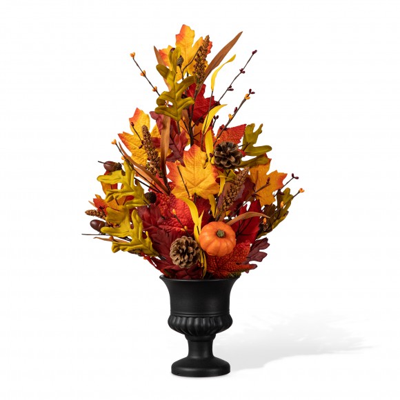 glitzhome Glitzhome 24"H Fall Maple Leaf Urn Table Tree