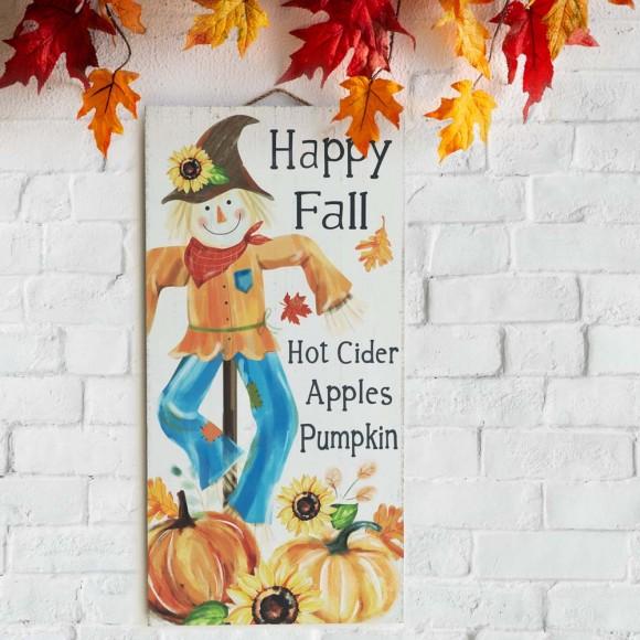 Glitzhome Glitzhome 24"H Fall Wooden Scarecrow Hanging Decor