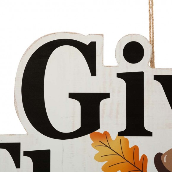Glitzhome Glitzhome 24"H "Give Thanks" Wooden Yard Stake/Hanging Wall Décor (Two Functions)