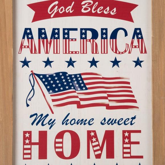 Glitzhome Glitzhome 24"H God Bless America & My Home Sweet Home Wooden Porch Sign Décor