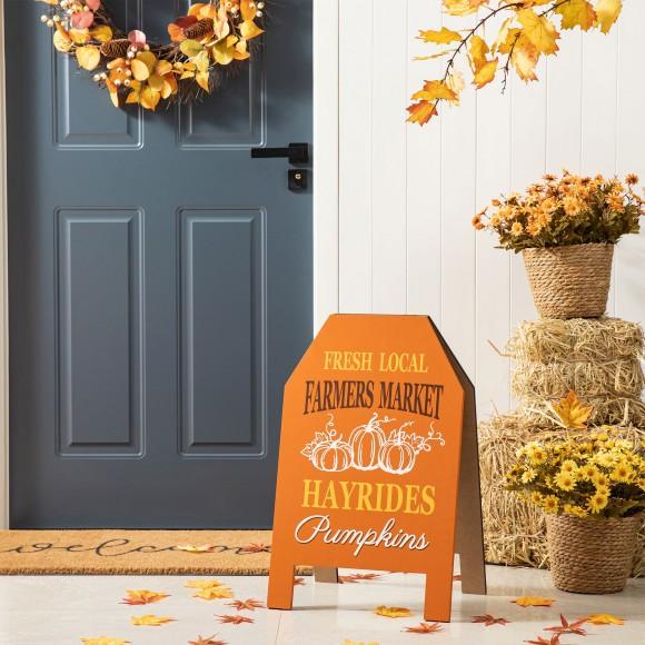 Glitzhome Glitzhome 24"H Halloween & Fall Double Sided Standing Easel Porch Sign