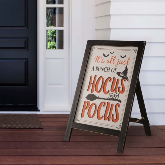 Glitzhome Glitzhome 24"H Halloween Wooden Sanding Easel Sign Decor Or Hanging Decor (Two Function)