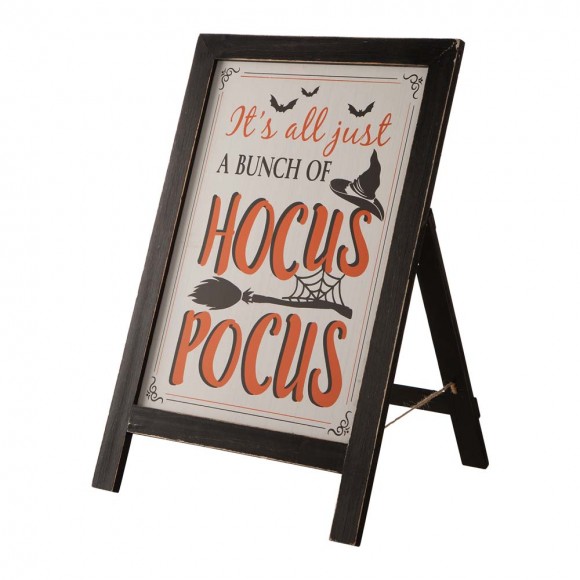 glitzhome Glitzhome 24"H Halloween Wooden Sanding Easel Sign Decor or Hanging Decor (Two Function)