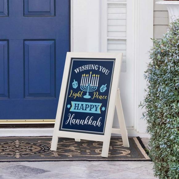 Glitzhome Glitzhome 24"H Hanukkah Wooden Porch Sign Or Standing Décor