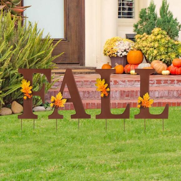 Glitzhome Glitzhome 24"H Metal "FALL" Yard Stake Or Wall Décor Or Standing Decor (Three Functions)