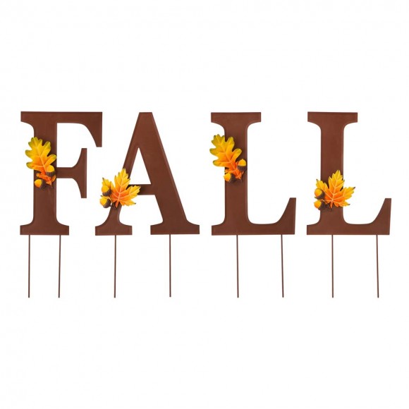 glitzhome Glitzhome 24"H Metal "FALL" Yard Stake or Wall Décor or Standing Decor (Three Functions)