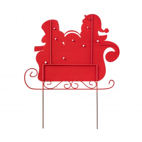 Glitzhome Glitzhome 24"H Metal Snowmen Riding Sleigh Yard Stake