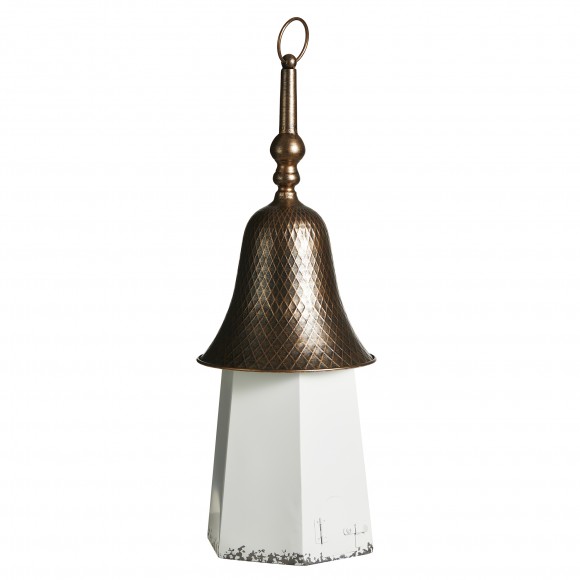 Glitzhome Glitzhome 24"H Metal Washed White Bell Roof Decorative Outdoor Garden Birdhouse