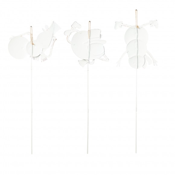 Glitzhome Glitzhome 24"H Set Of 3 Christmas Metal Snowman Yard Stake Or Wall Decor(KD Two Function)