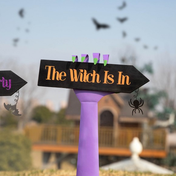 Glitzhome Glitzhome 24"H Set Of 3 Halloween Metal Witch Hands Yard Stake