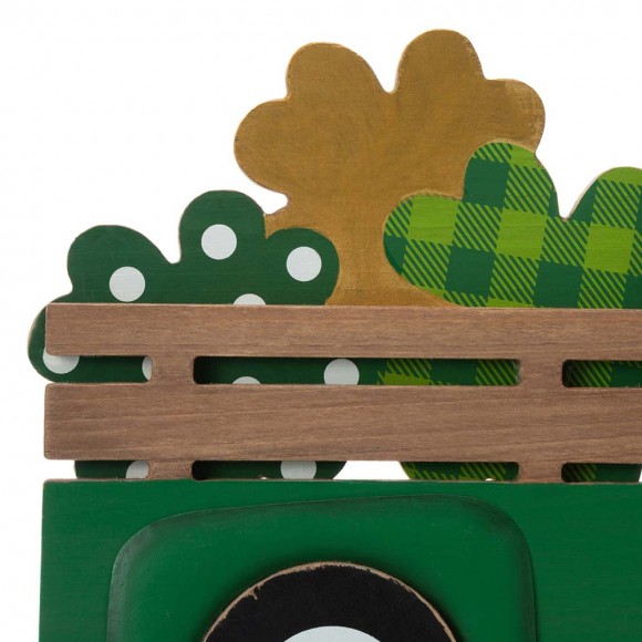 Glitzhome Glitzhome 24"H St. Patrick's Day Wooden & Metal Truck Yard Stake Or Wall Décor (Two Functions)