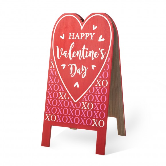 glitzhome Glitzhome 24"H Valentine's Double Side Wooden Easel Porch Decor(KD)