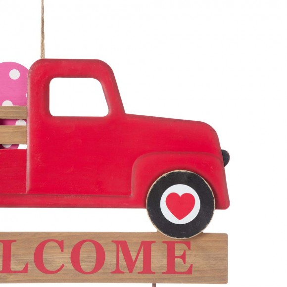 Glitzhome Glitzhome 24"H Valentine's WELCOME Truck Yard Stake Or Hanging Sign (Two Functions)