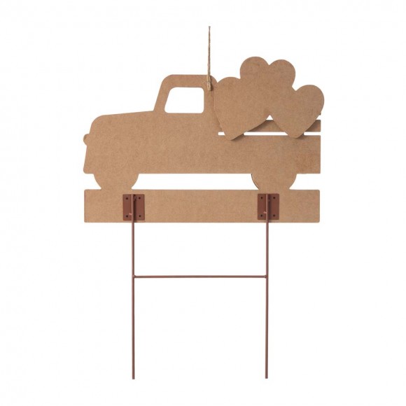 Glitzhome Glitzhome 24"H Valentine's WELCOME Truck Yard Stake Or Hanging Sign (Two Functions)