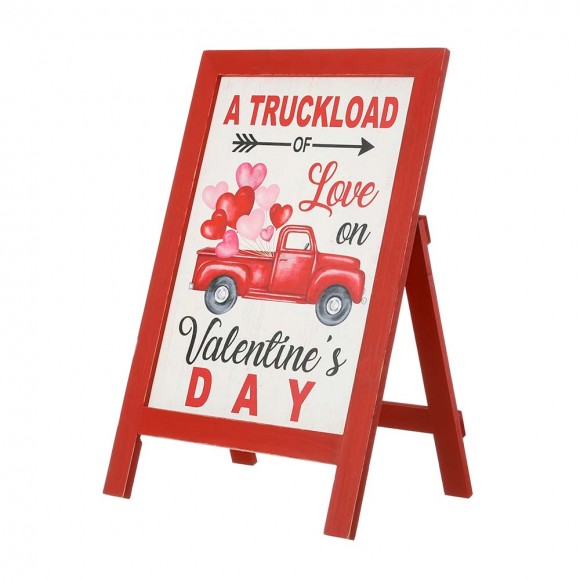 glitzhome Glitzhome 24"H Valentine's Wooden Truck Porch Sign / Standing Décor