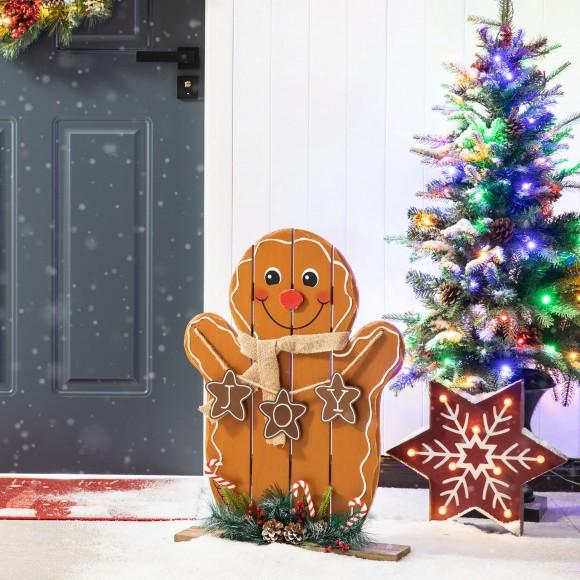 Glitzhome Glitzhome 24"H Wood Gingerbread Man Porch Decor