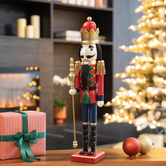 Glitzhome Glitzhome 24"H Wooden Christmas King Nutcracker