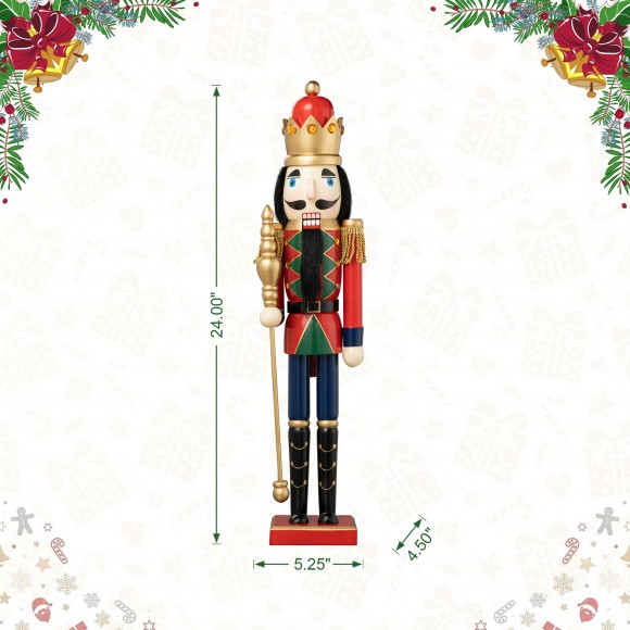 Glitzhome Glitzhome 24"H Wooden Christmas King Nutcracker