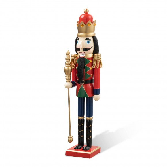 glitzhome Glitzhome 24"H Wooden Christmas King Nutcracker