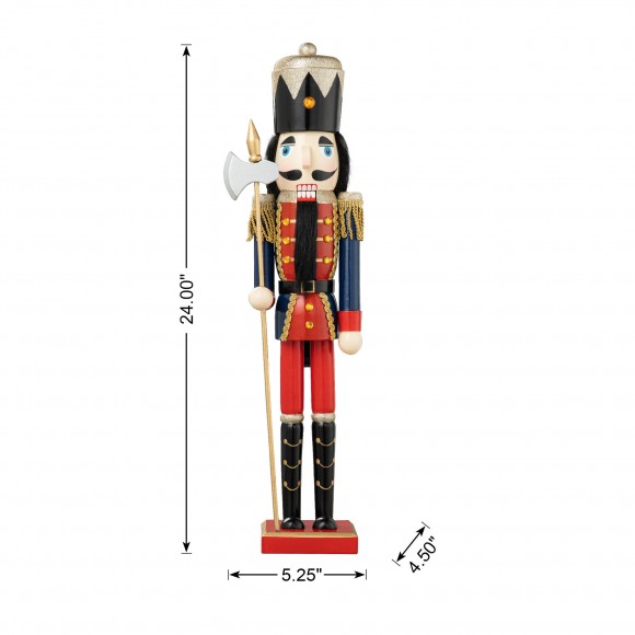 Glitzhome Glitzhome 24"H Wooden Christmas Soldier Nutcracker