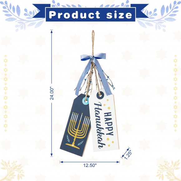 Glitzhome Glitzhome 24"H Wooden Hanukkah Doorknob Hanging Decor