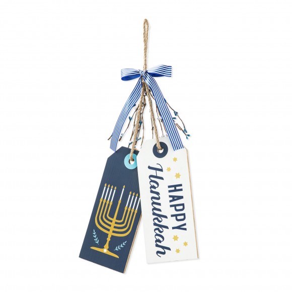 glitzhome Glitzhome 24"H Wooden Hanukkah Doorknob Hanging Decor