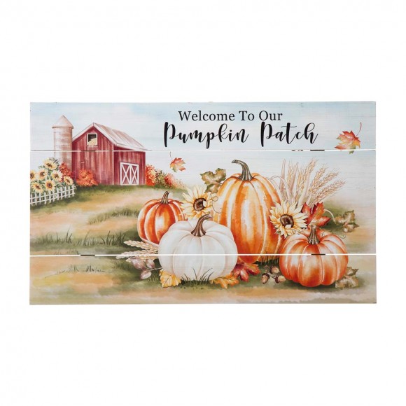 glitzhome Glitzhome 24"L Fall Wooden "Welcome To Our Pumpkin Patch" Wall Sign Decor