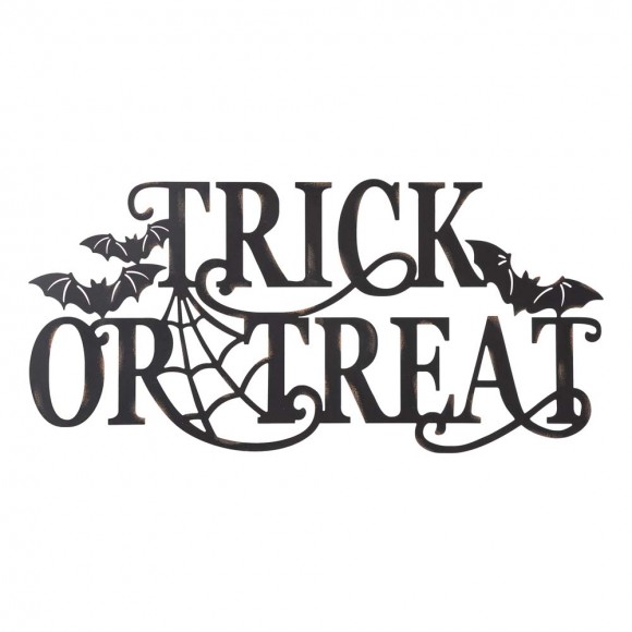 glitzhome Glitzhome 24"L Halloween Metal "TRICK OR TREAT" Wall Sign