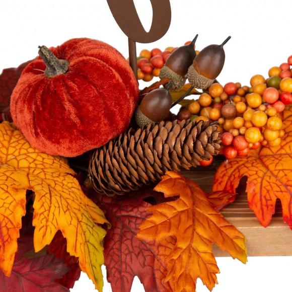 Glitzhome Glitzhome 24"L Harvest "Thankful" Metal Sign Floral Or Centerpiece