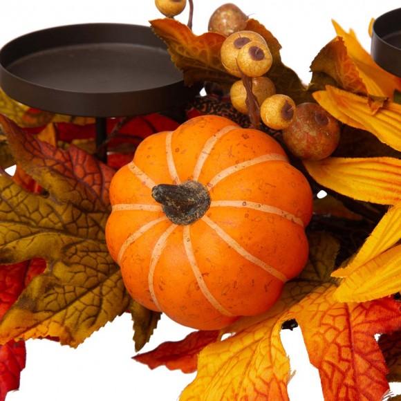 Glitzhome Glitzhome 24"L Metal Candle Holder Or Centerpiece With Sunflower Floral