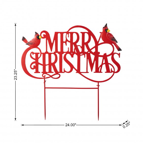 Glitzhome Glitzhome 24"L Metal Christmas "MERRY CHRISTMAS" Yard Stake(KD)