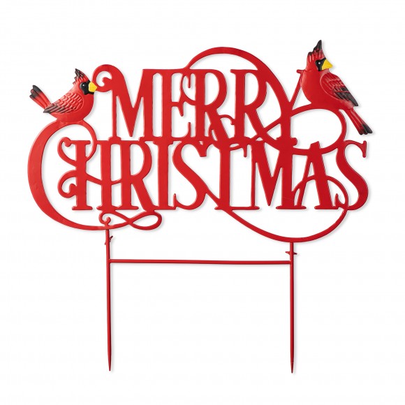 glitzhome Glitzhome 24"L Metal Christmas "MERRY CHRISTMAS" Yard Stake(KD)
